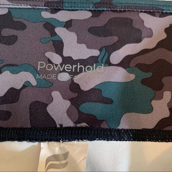 FABLETICS Salar Printed Camo Powerhold Capris Teal Gray Purple Womens Medium - Picture 10 of 14
